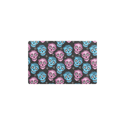 Day of the Dead Skull Print Pattern Kitchen Mat