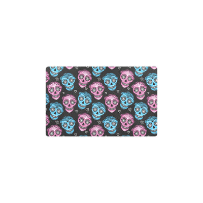 Day of the Dead Skull Print Pattern Kitchen Mat