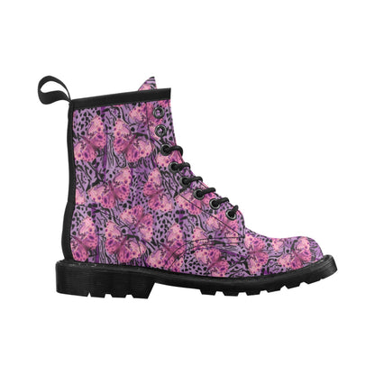 Purple Butterfly Leopard Women's Boots