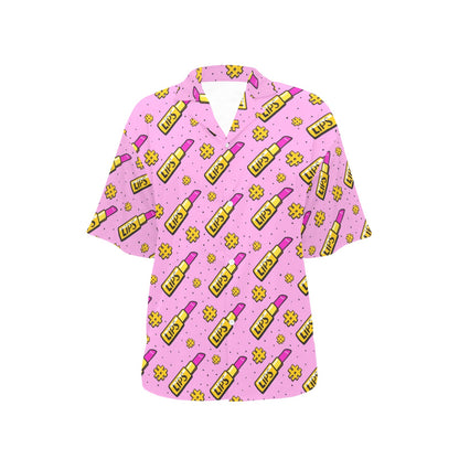 Lipstick Pattern Print Design LT03 Women's Hawaiian Shirt