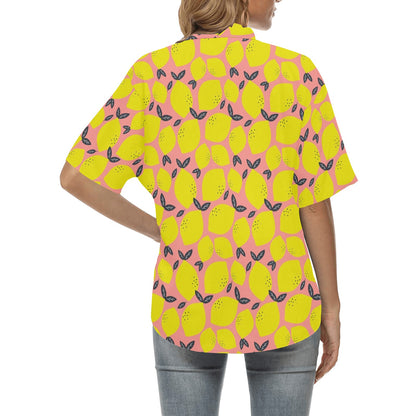 Lemon Pattern Print Design LM03 Women's Hawaiian Shirt