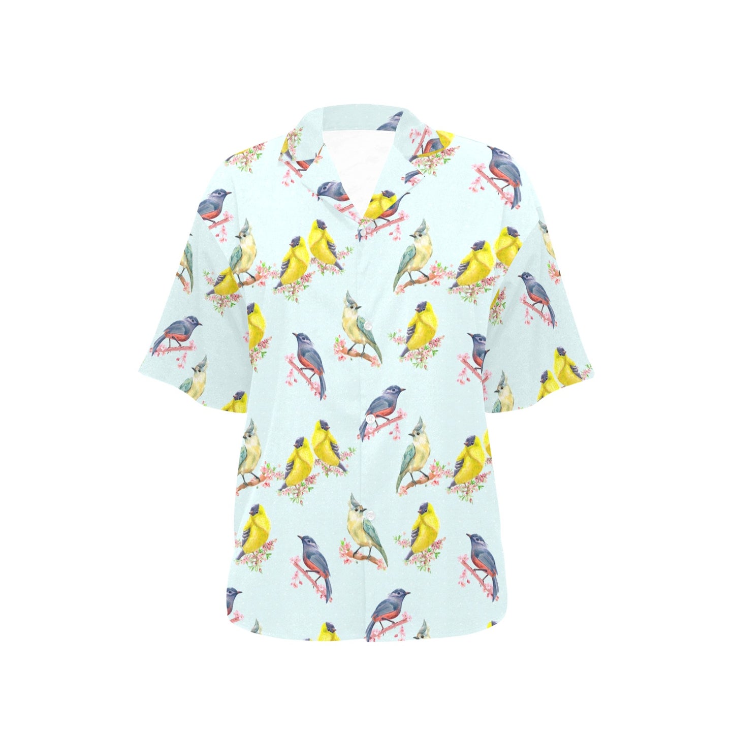 Bird Sweet Themed Print Pattern Women's Hawaiian Shirt