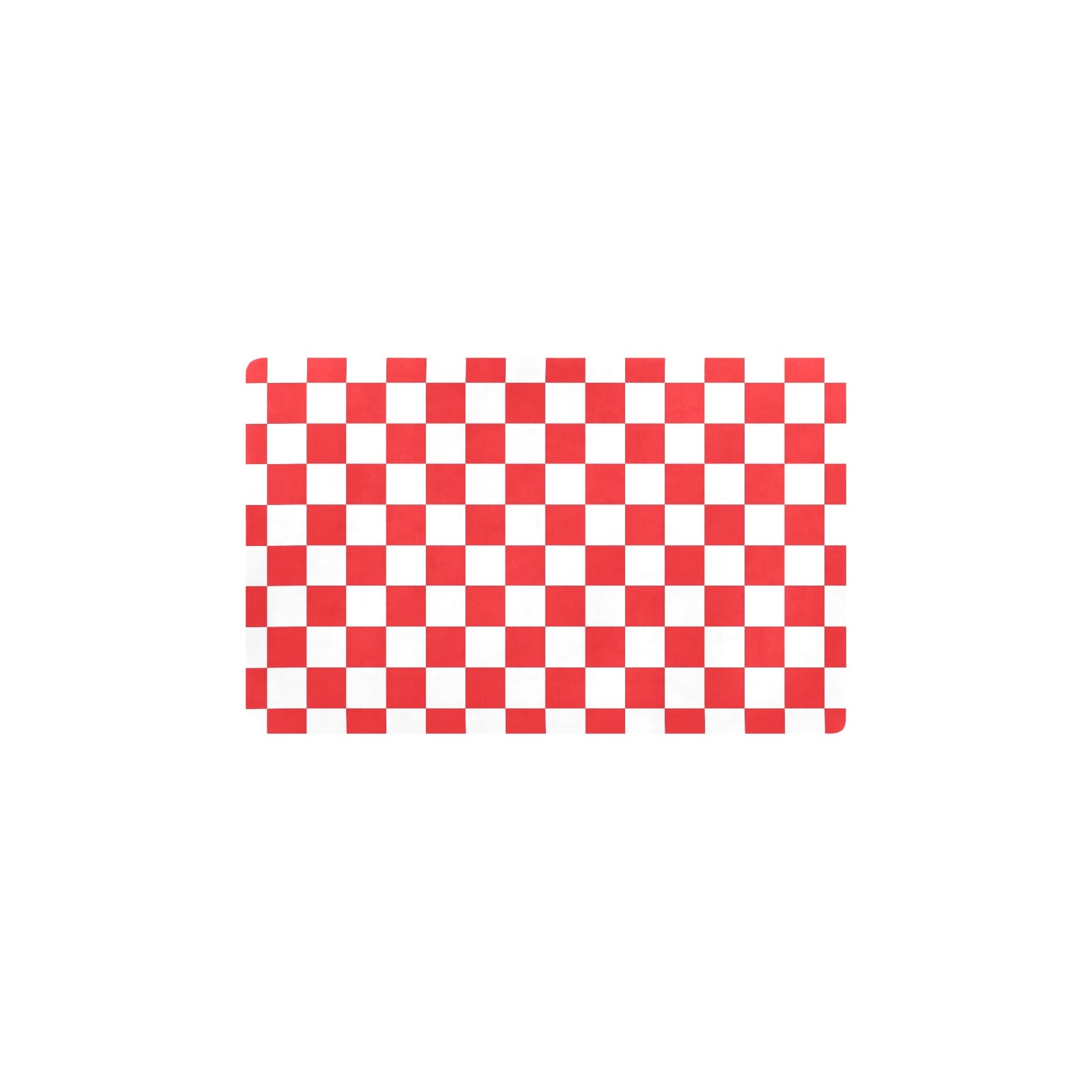 Checkered Red Pattern Print Design 04 Kitchen Mat