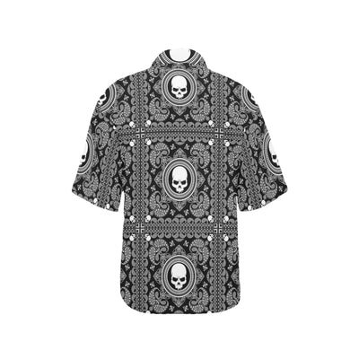 Bandana Skull Print Design LKS303 Women's Hawaiian Shirt