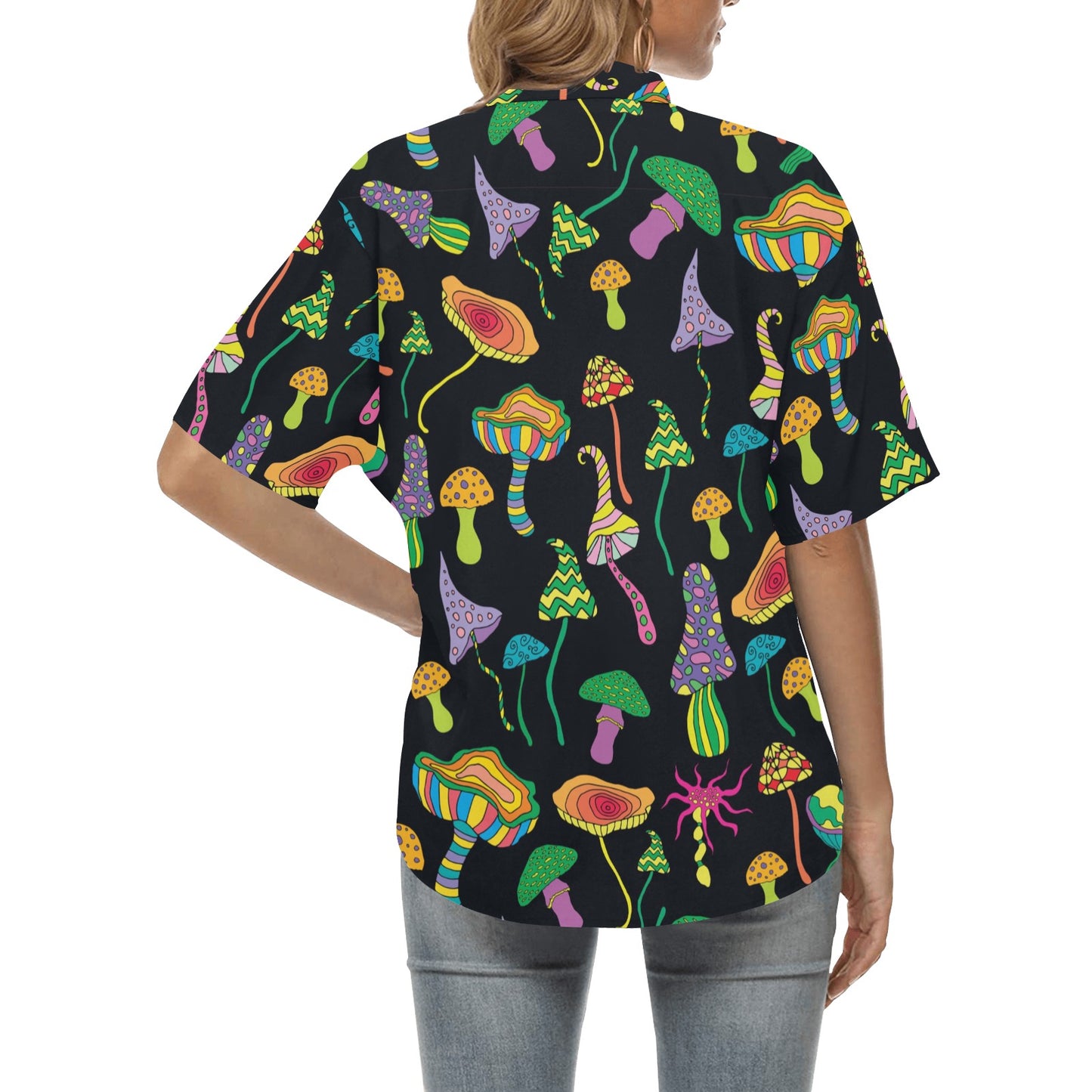 Psychedelic Mushroom Pattern Print Design A02 Women's Hawaiian Shirt