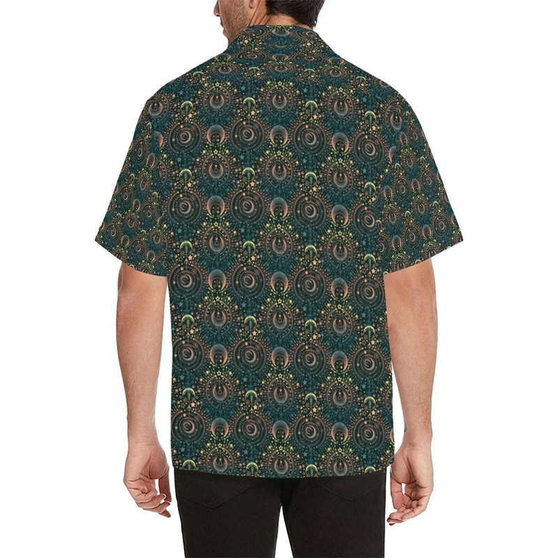 Sun Moon Print Design LKS307 Men's Hawaiian Shirt