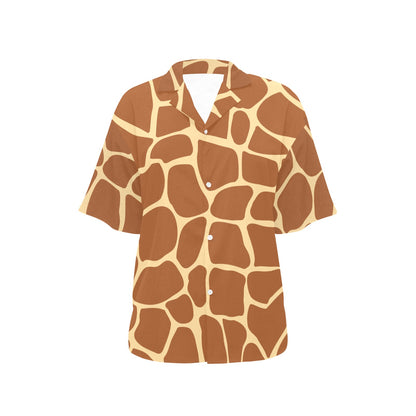 Giraffe Texture Print Women's Hawaiian Shirt