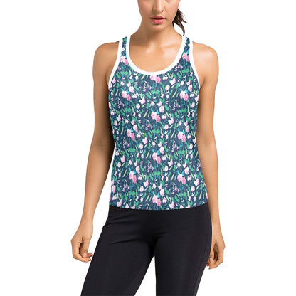 Sweet Pea Print Design LKS303 Women's Racerback Tank Top