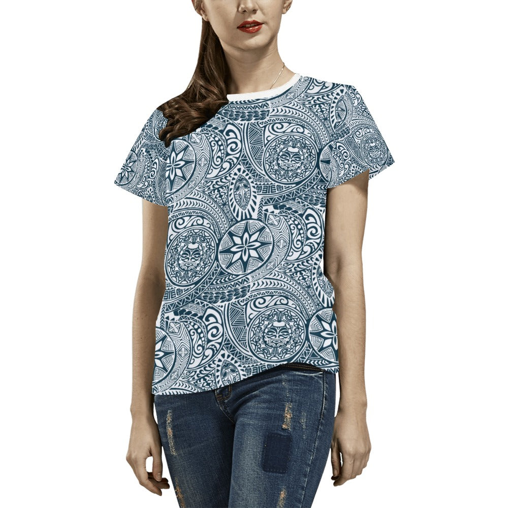 Samoan Pattern Print Design LKS306 Women's  T-shirt