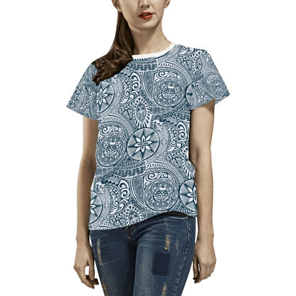 Samoan Pattern Print Design LKS306 Women's  T-shirt