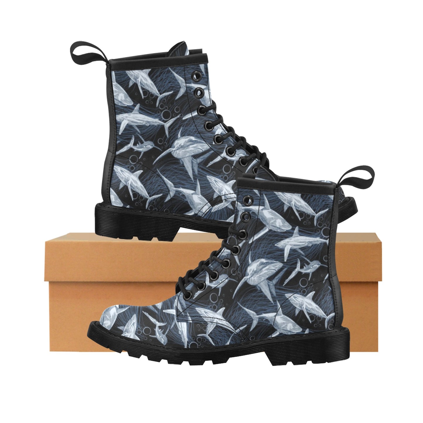 Shark Print Pattern Women's Boots