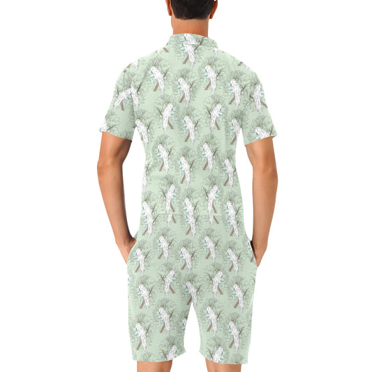 Cockatiel Pattern Print Design 01 Men's Romper