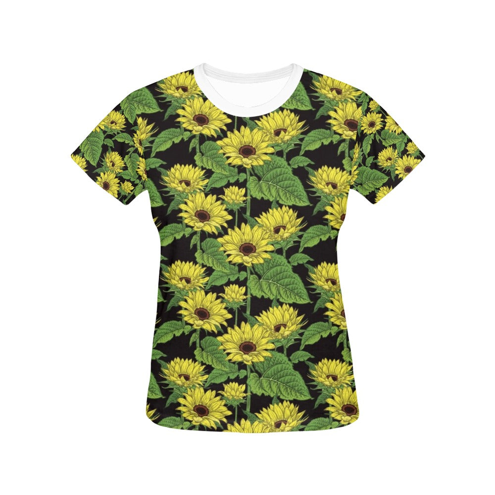 Sunflower Print Design LKS3010 Women's  T-shirt