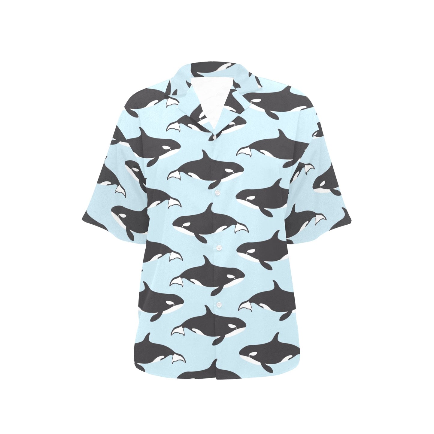 Killer Whale Pattern Print Design 01 Women's Hawaiian Shirt