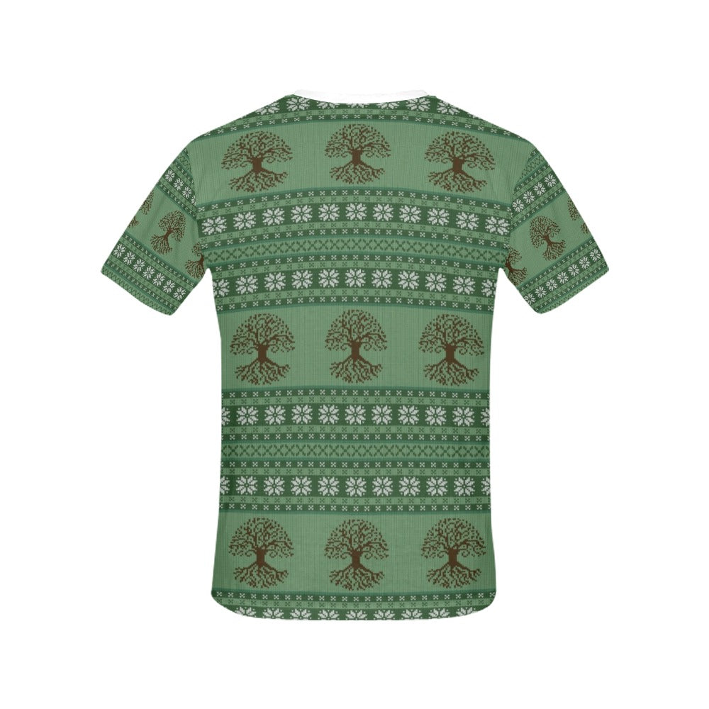 Tree Of Life Knit Style Print Design LKS301 Women's  T-shirt