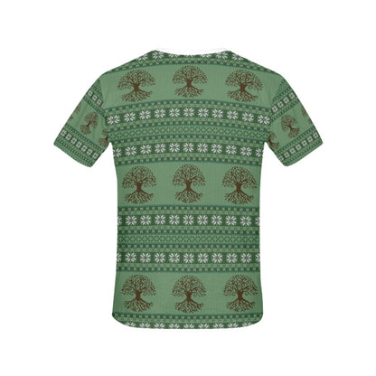 Tree Of Life Knit Style Print Design LKS301 Women's  T-shirt