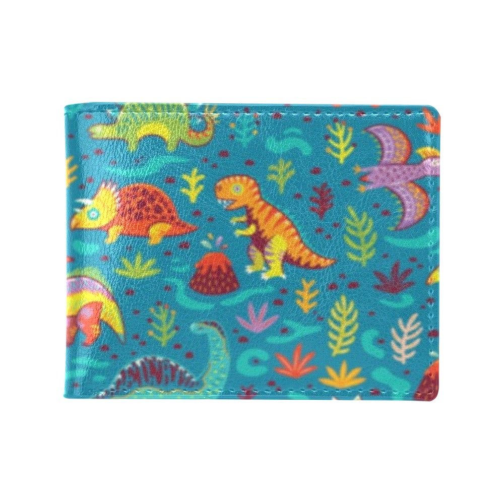 Dinosaur Cartoon Style Men's ID Card Wallet