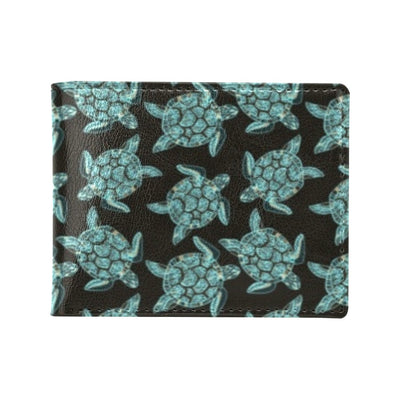 Sea Turtle Print Design LKS302 Men's ID Card Wallet