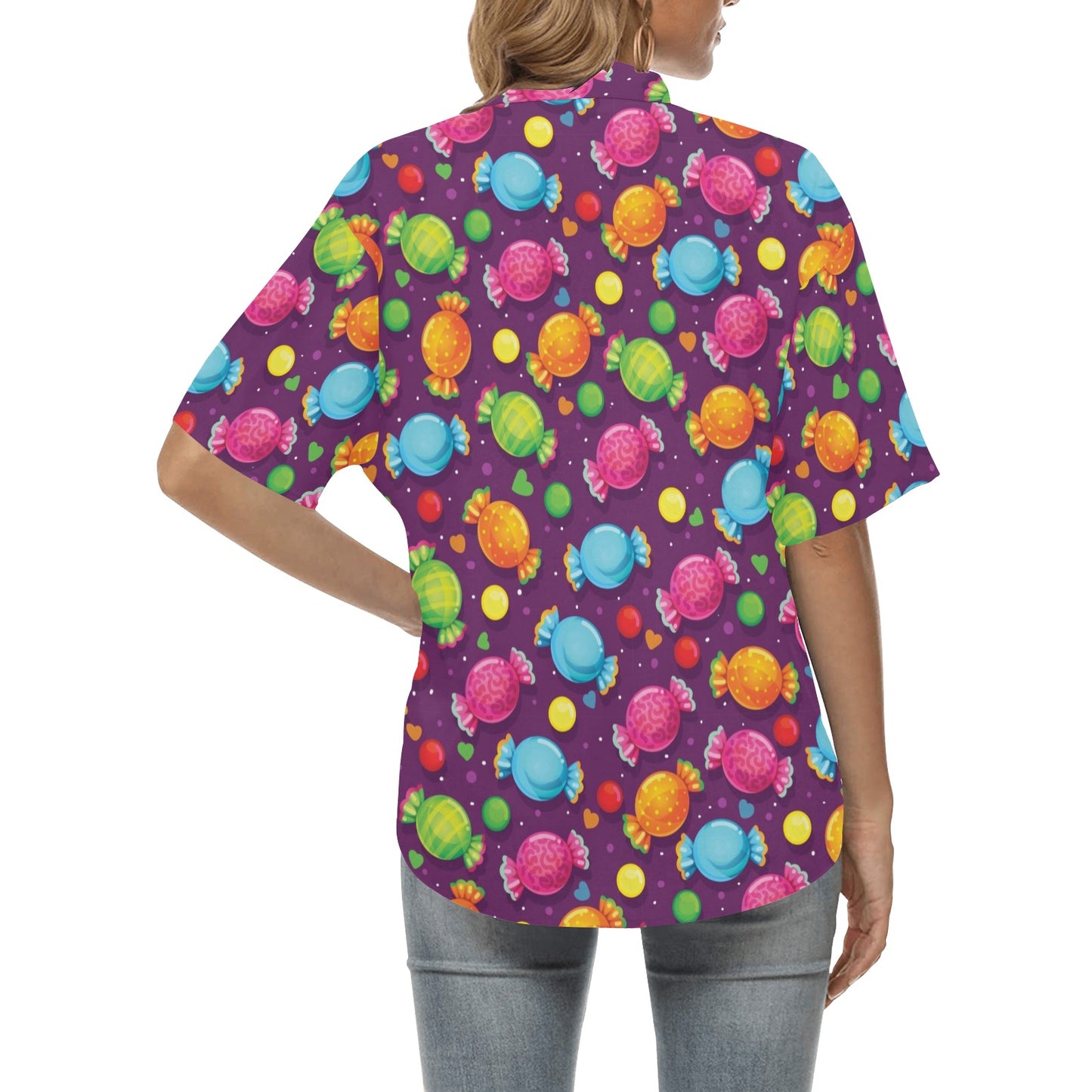Candy Pattern Print Design CA05 Women's Hawaiian Shirt