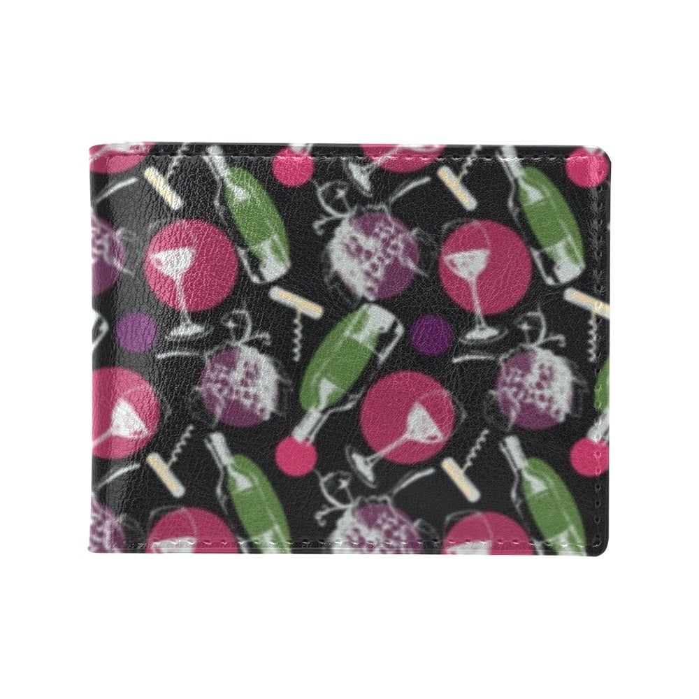 Wine Print Design LKS307 Men's ID Card Wallet