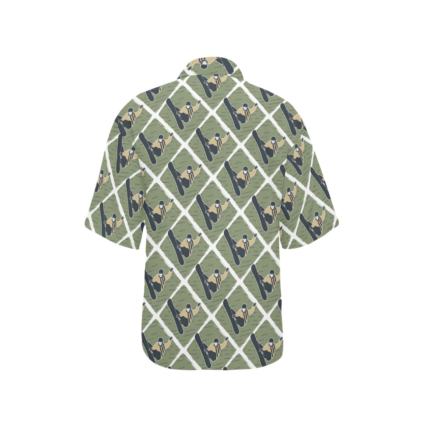 Snowboard Man Print Design LKS302 Women's Hawaiian Shirt