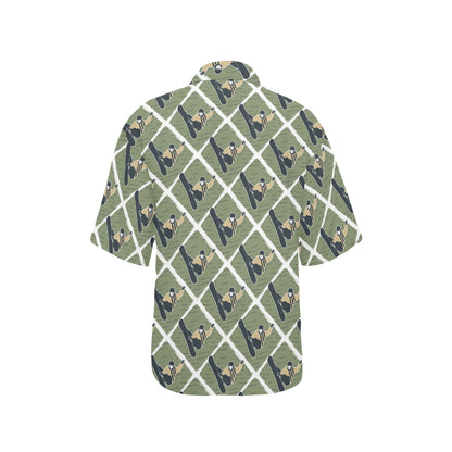 Snowboard Man Print Design LKS302 Women's Hawaiian Shirt