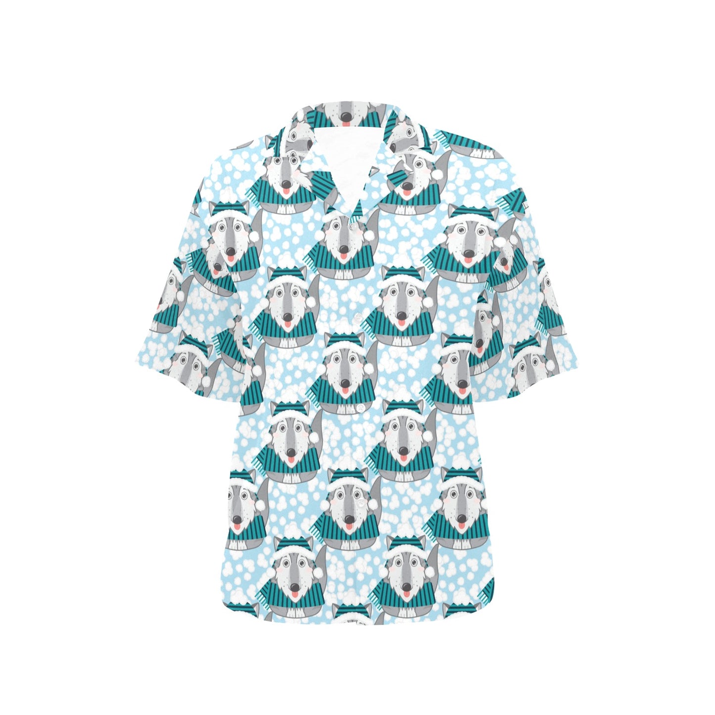 Alaskan Malamute Pattern Print Design 01 Women's Hawaiian Shirt