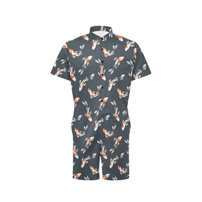 KOI Fish Pattern Print Design 04 Men's Romper