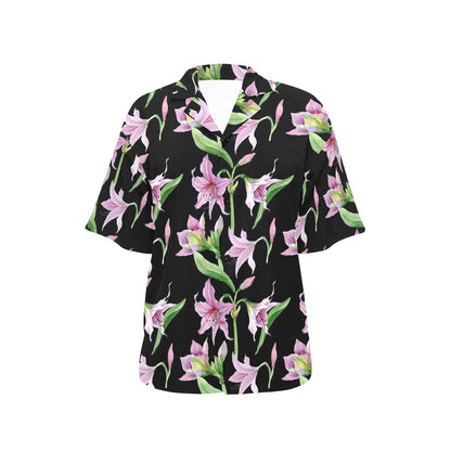 Amaryllis Pattern Print Design AL08 Women's Hawaiian Shirt