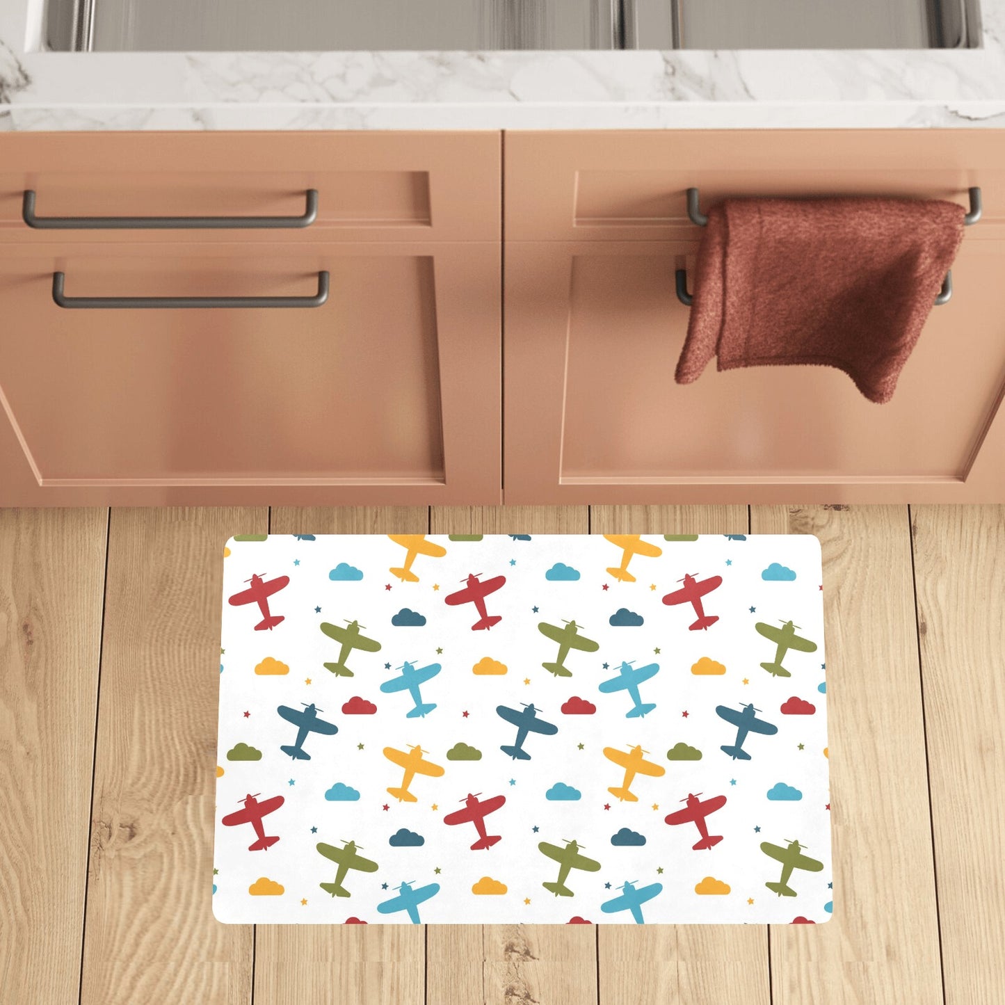 Airplane Pattern Print Design 06 Kitchen Mat