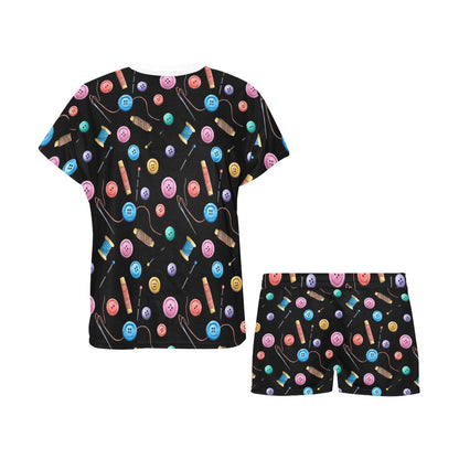 Sewing Print Design LKS309 Women's Short Pajama Set