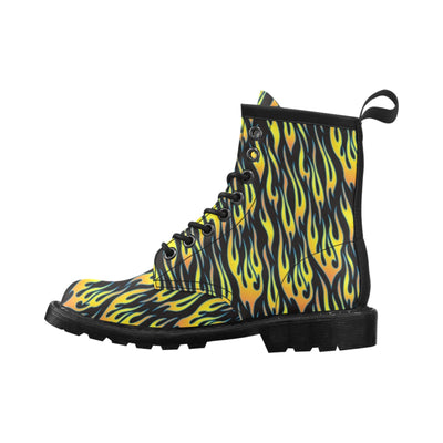 Flame Fire Yellow Pattern Women's Boots