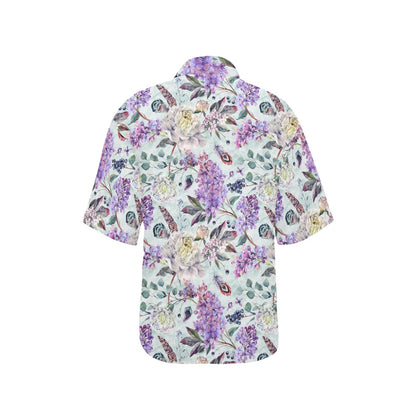 Lilac Pattern Print Design LI06 Women's Hawaiian Shirt