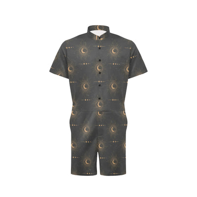 Moon Boho Pattern Print Design 02 Men's Romper