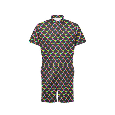 Mermaid Tail Rainbow Design Print Men's Romper