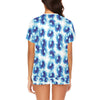 Tie Dye Blue Print Design LKS305 Women's Short Pajama Set