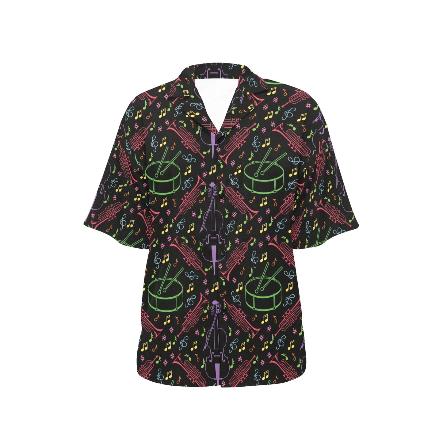 Cello Neon Pattern Print Design 02 Women's Hawaiian Shirt