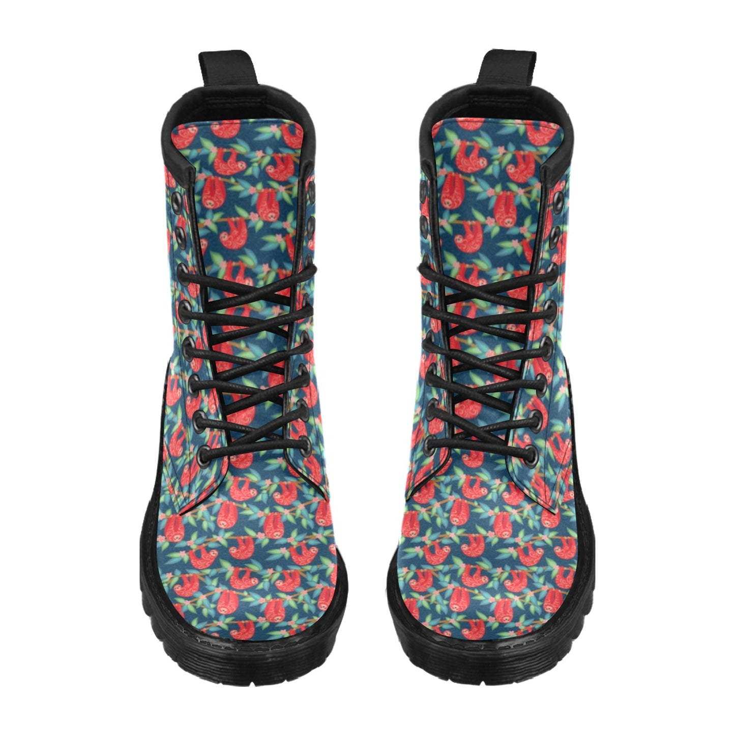 Sloth Red Design Themed Print Women's Boots