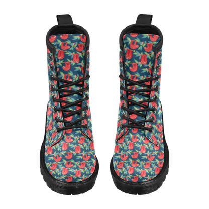 Sloth Red Design Themed Print Women's Boots