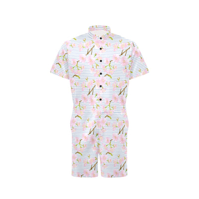 Pink Cherry Blossom Sakura Men's Romper