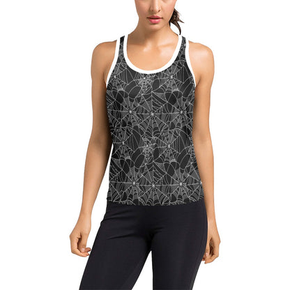 Spider Web Print Design LKS301 Women's Racerback Tank Top