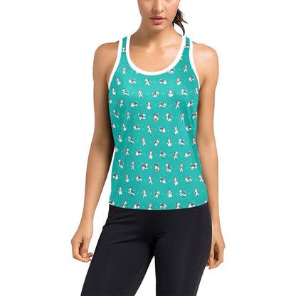 Siberian Huskies Print Design LKS303 Women's Racerback Tank Top
