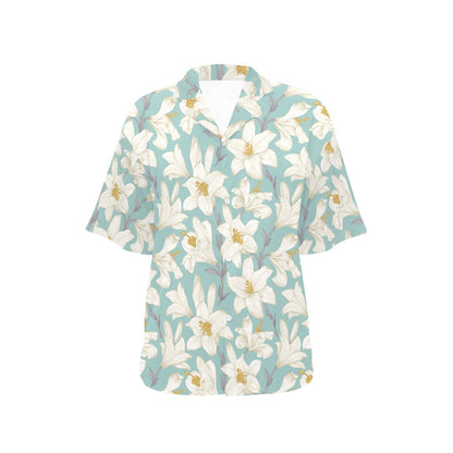 Lily Pattern Print Design 02 Women's Hawaiian Shirt