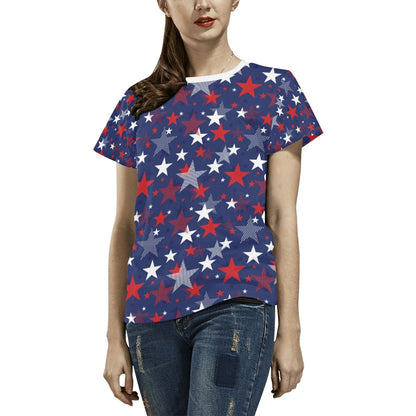 Star Print Design LKS304 Women's  T-shirt