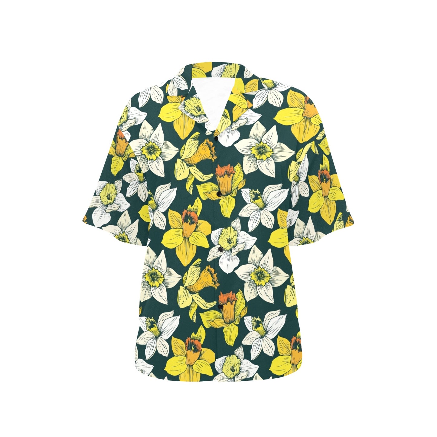 Daffodils Pattern Print Design DF02 Women's Hawaiian Shirt