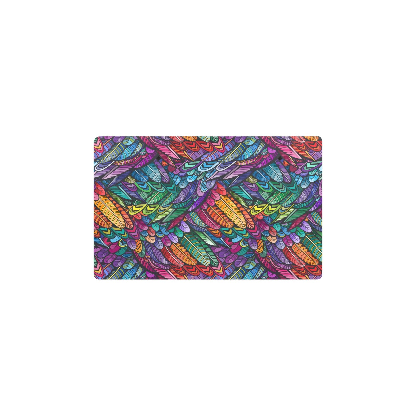 Feather Multicolor Design Print Kitchen Mat