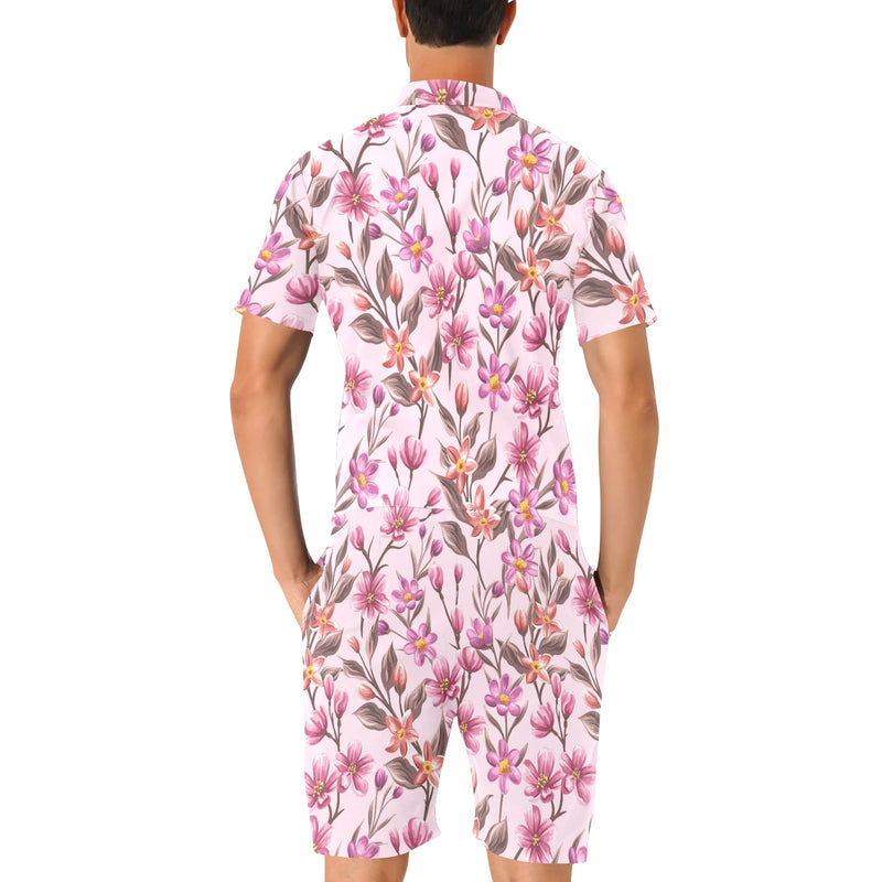 Summer Floral Pattern Print Design SF09 Men's Romper