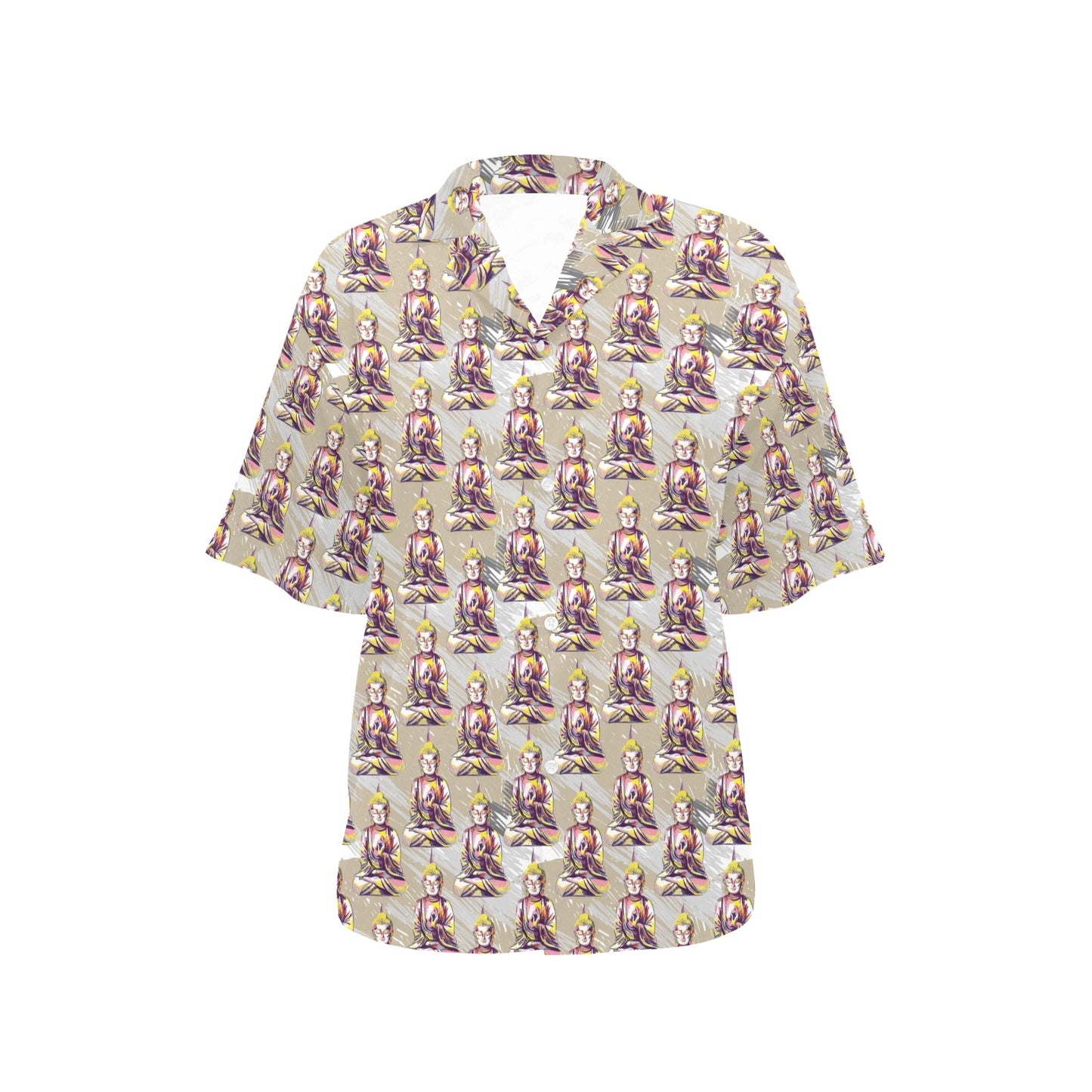 Buddha Pattern Print Design 07 Women's Hawaiian Shirt