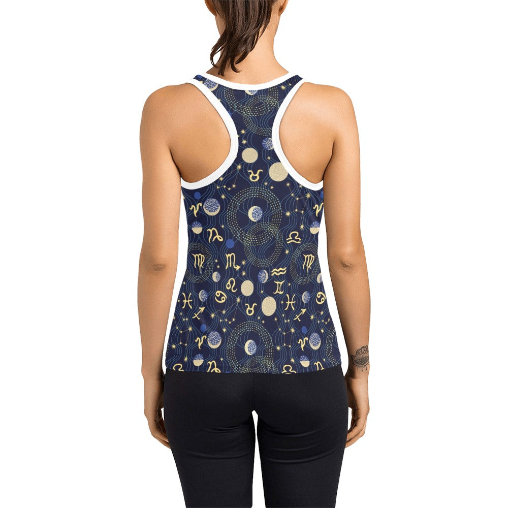 Zodiac Print Design LKS302 Women's Racerback Tank Top