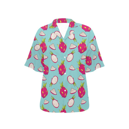 Dragonfruit Pattern Print Design DF01 Women's Hawaiian Shirt